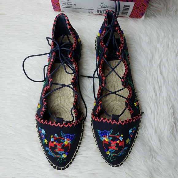 Tory Burch Sonoma Embroidered Gillie Espadrille - Picture 5 of 8